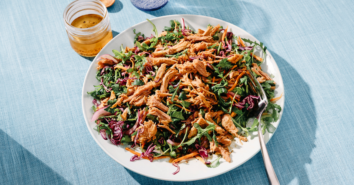 Pulled Pork, Cabbage and Arugula Salad