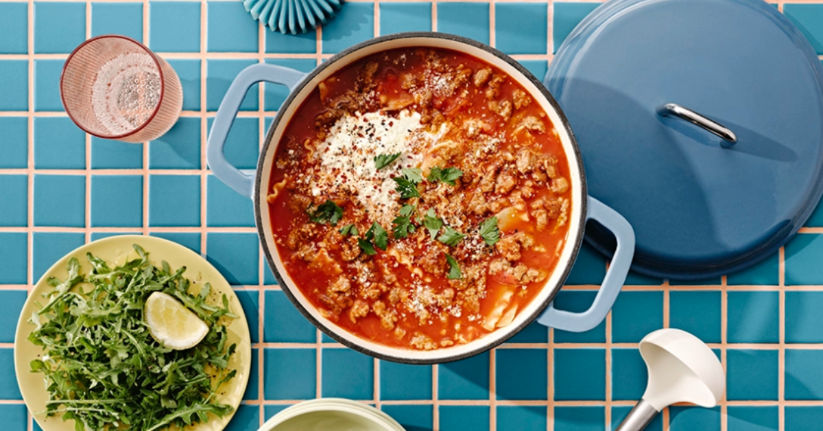 Slow Cooker Lasagna Soup with Italian Sausage
