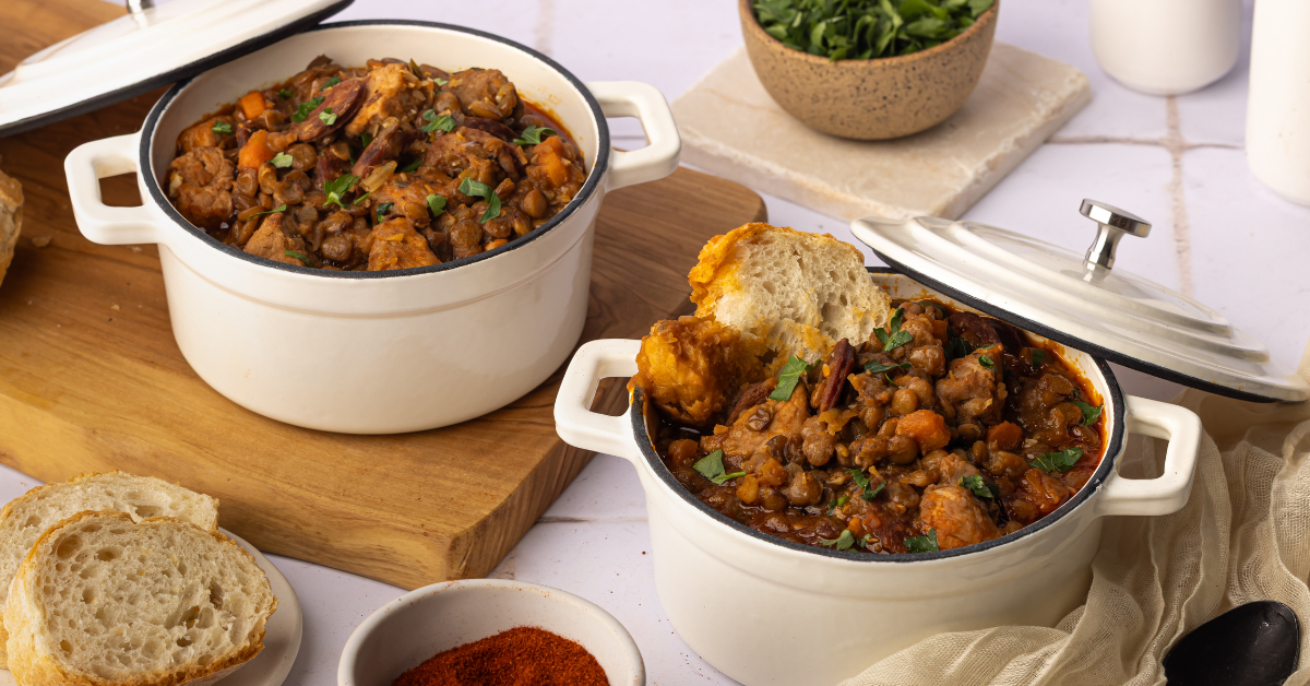 Warm Lentil & Pork Bowls